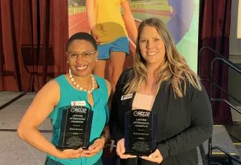 Ebony Burnett and Shawna Spencer won the 2022 Lifetime Afterschool Champions award.