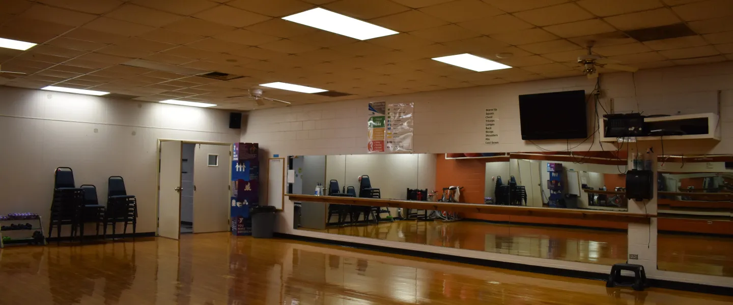 A group exercise room in the Reidsville YMCA.