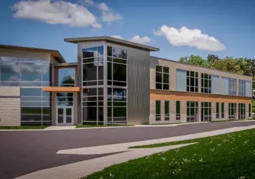 Building expansion render for Hayes-Taylor YMCA in Greensboro
