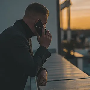 Man talking on phone. 