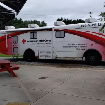 red cross blood drive van